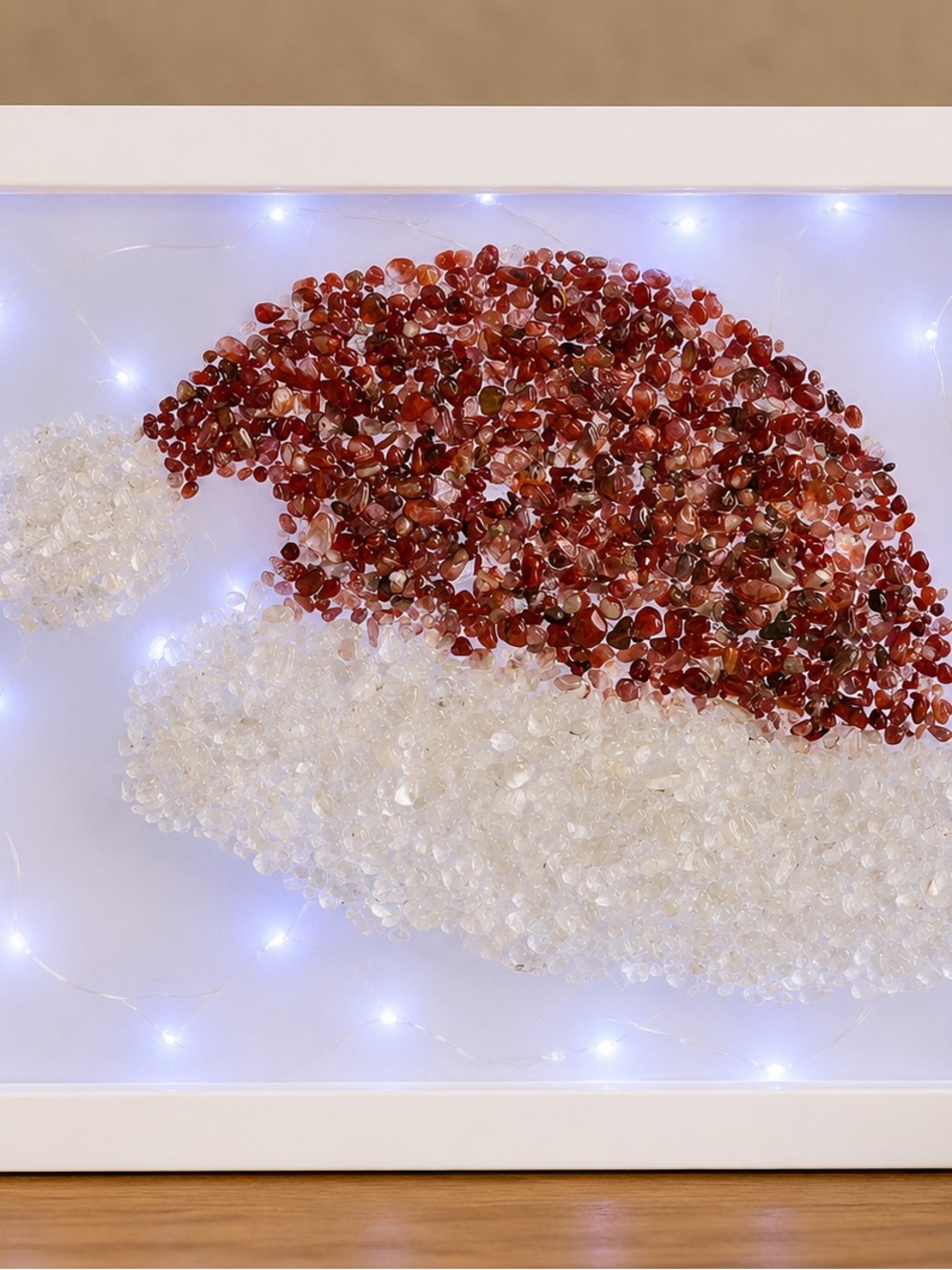 Festive Santa Hat Crystal Chips Light Box